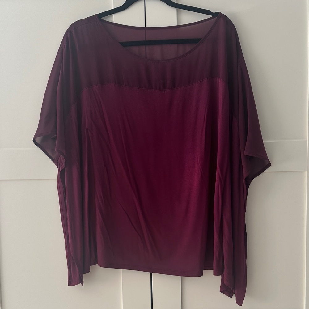 White House Black Market Burgundy Blouse